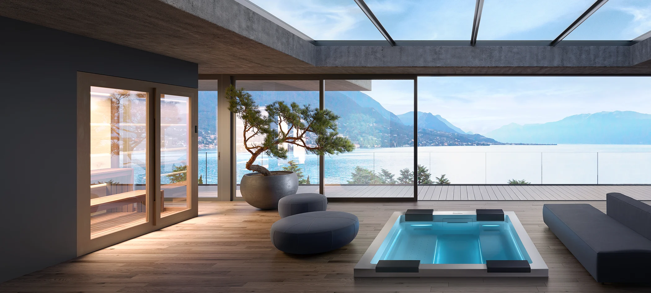 Sauna e idromassaggio in villa su lago